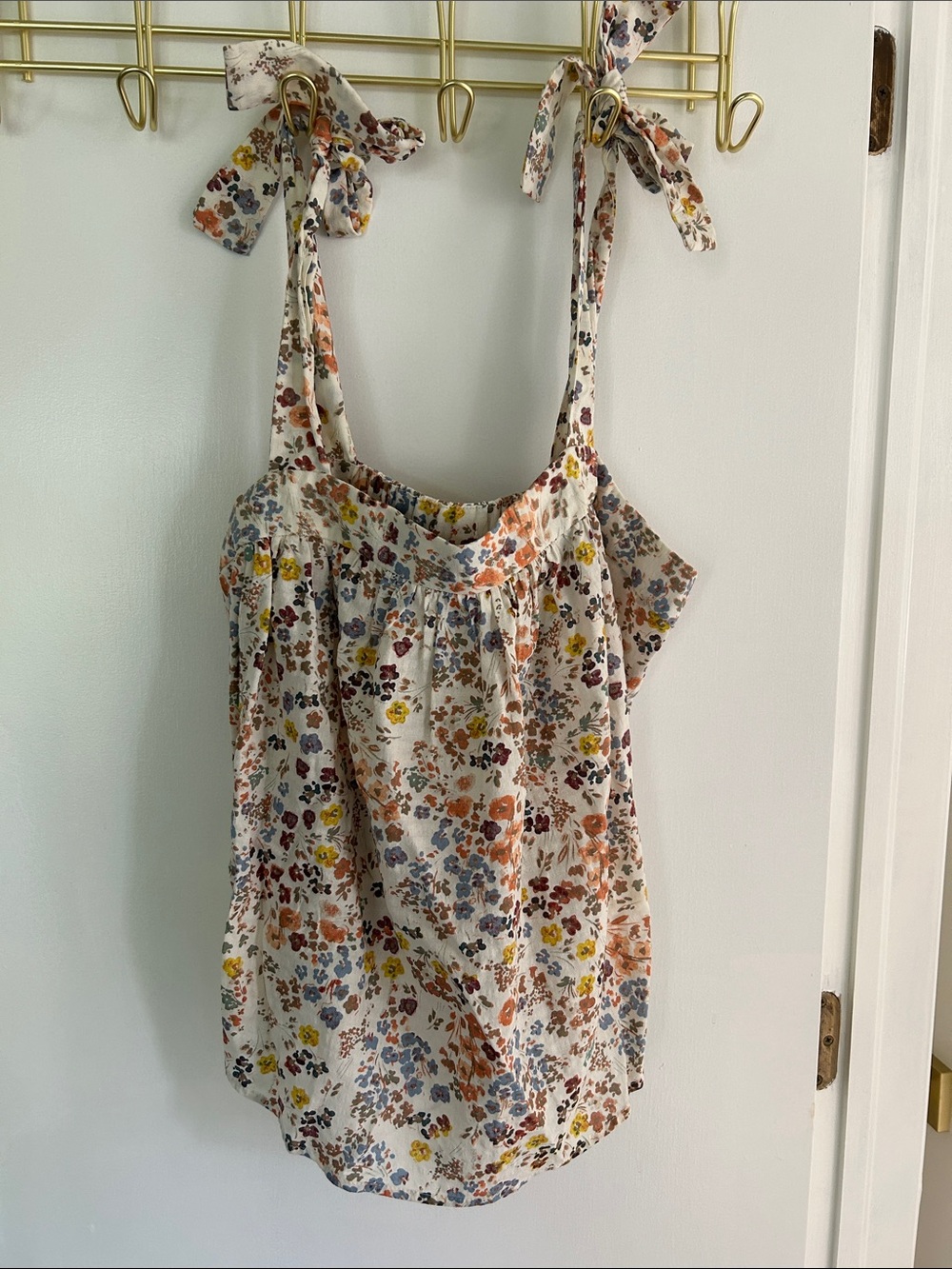 a.n.a Cream Floral Tie-Shoulder Cami Top